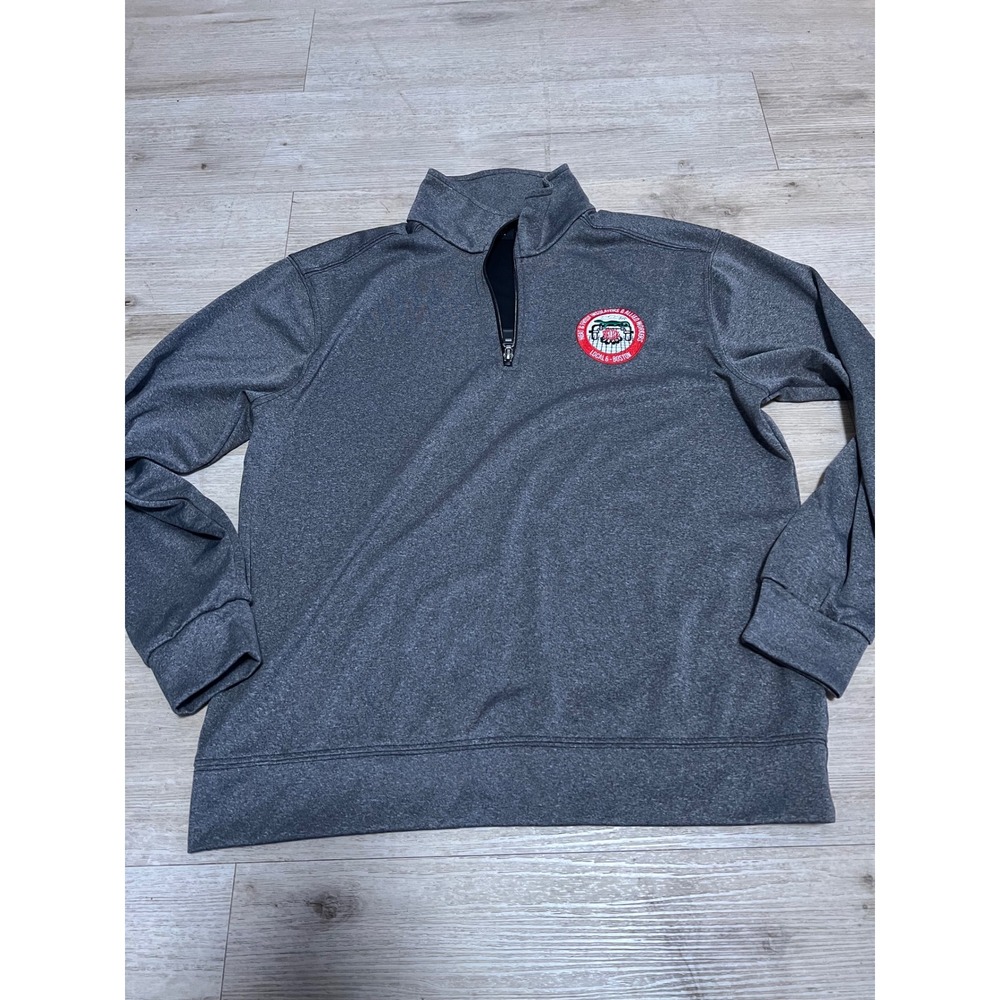 Heat & Frost Insulators & Allied Workers Local 6 Boston‎ Men's Sz M 1/4 Zip GRay